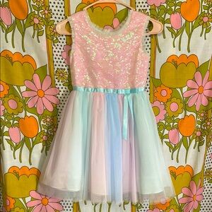 slim fit dress slacks Primavera 4542 Size 00 Multi Pastel Sequin Prom Dress – Glass Slipper  Formals main image 1